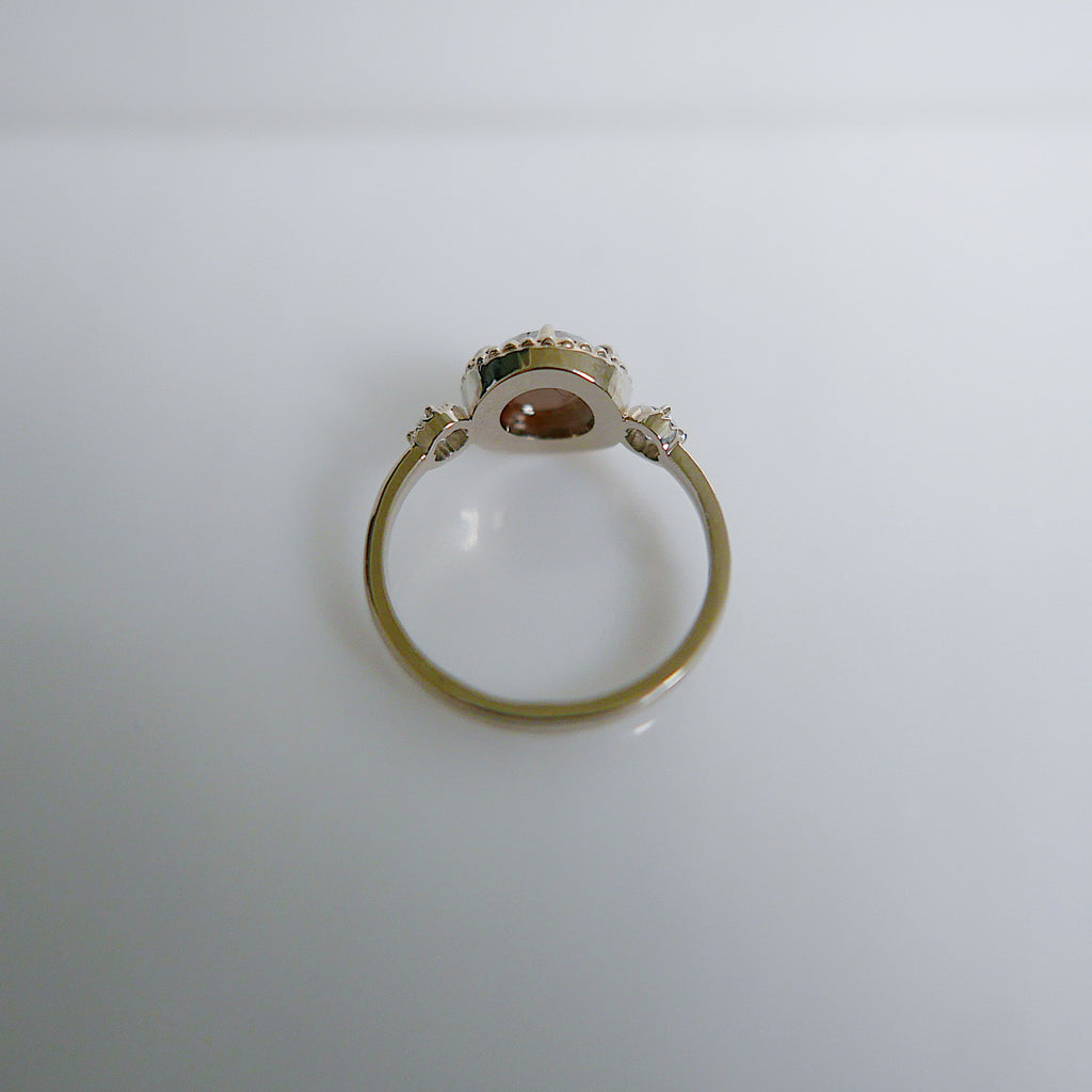Celeste Rosecut Citrine and rosecut diamond ring