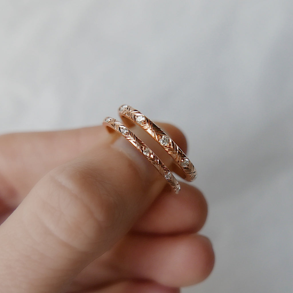 Camille Diamond Ring, Camille Black Diamond Ring, stacking band, wedding band, infinity band, gold band, diamond ring, black diamond ring