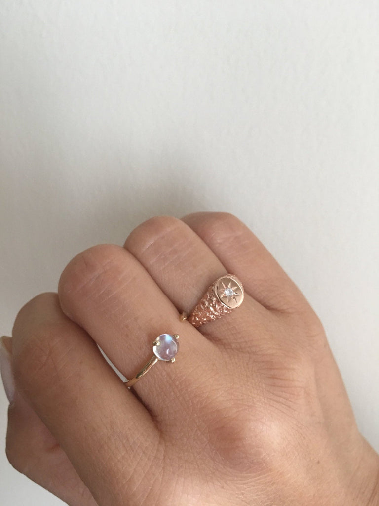 Bella Signet Ring, 14k diamond signet ring, signet ring, pinky ring, gold pinky ring, 14k gold signet ring, diamond pinky ring