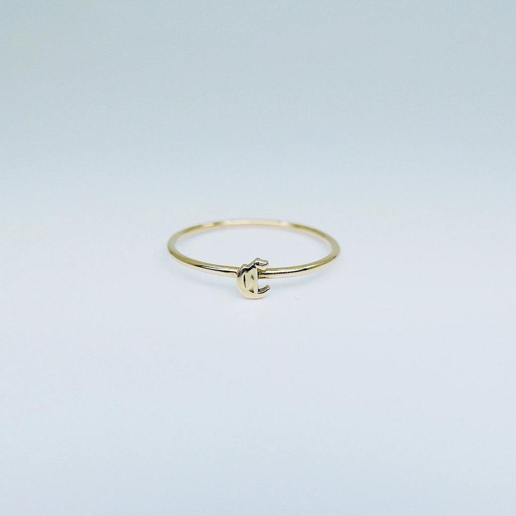 Old English Initial Ring, Letter ring, Initial ring, Old English letter ring, minimal ring, minimalistic ring, minimalist ring