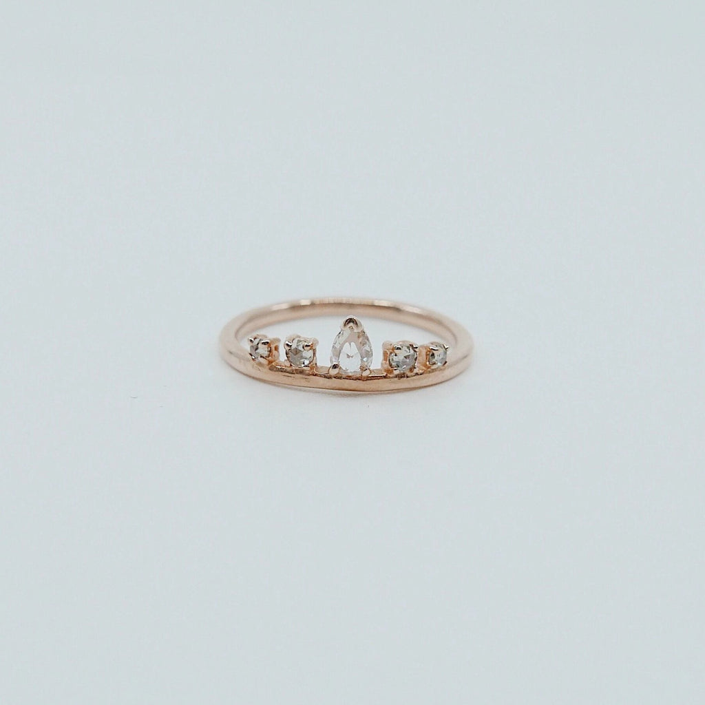 Reine Rose Cut Champagne Diamond Ring, Queen ring, Royal ring, stacking ring, crown ring, princess ring, tiara ring, engagement ring