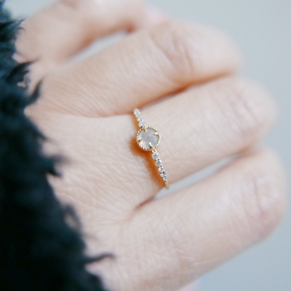 Wren Opalescent One of a Kind Rose Cut Diamond Ring Mason Grace