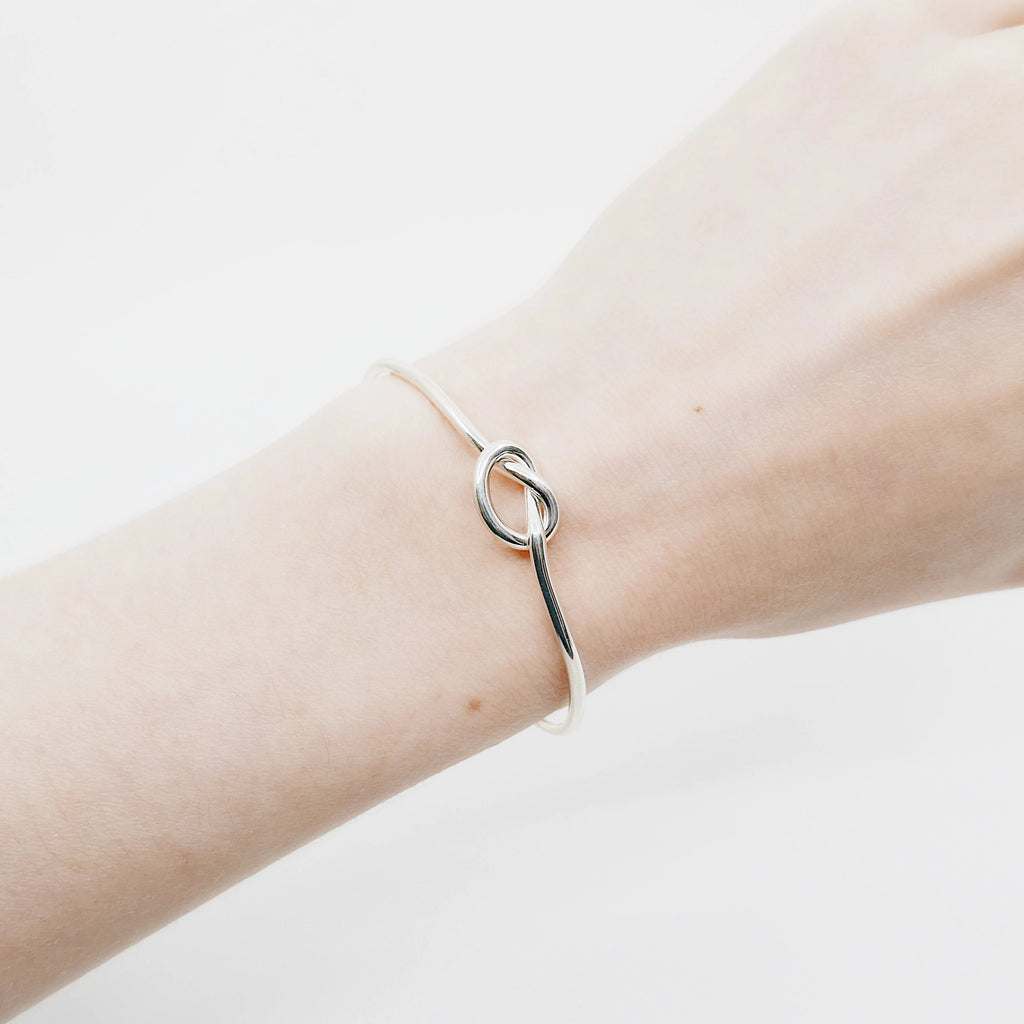 Love Knot Cuff, Knot Bracelet, Sterling Silver Forget Me Knot Cuff, knot bangle, love knot bangle