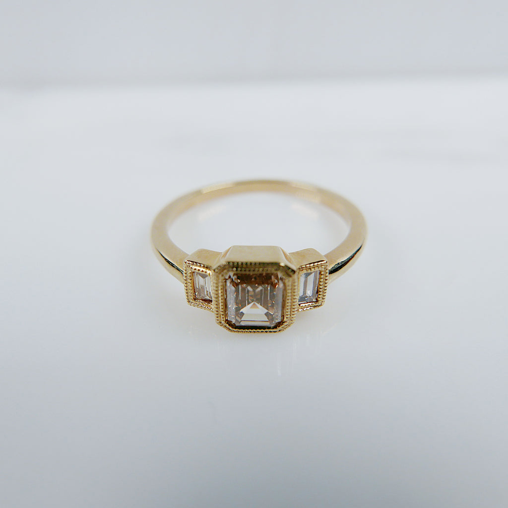 Charlotte Champagne One of A Kind Diamond Three Stone Ring