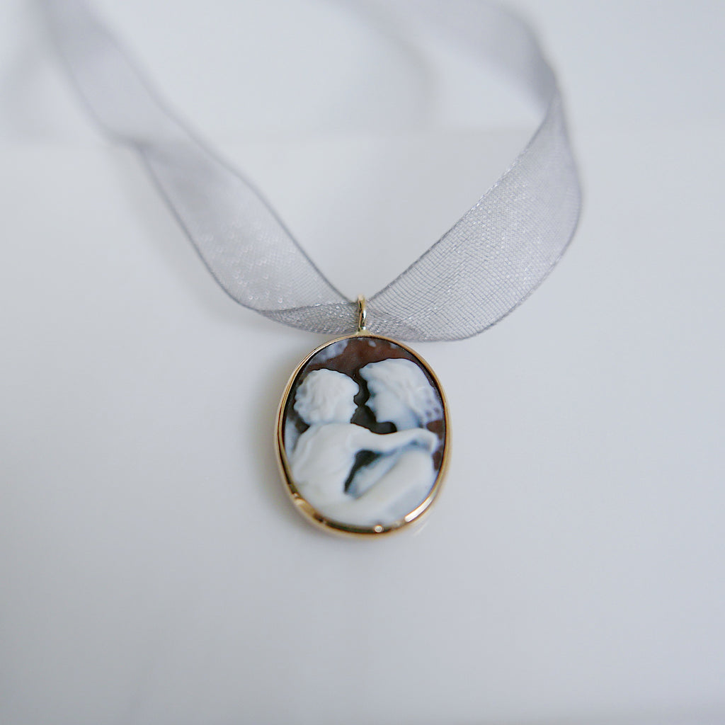 Brown Agate Mother and Child Pendant