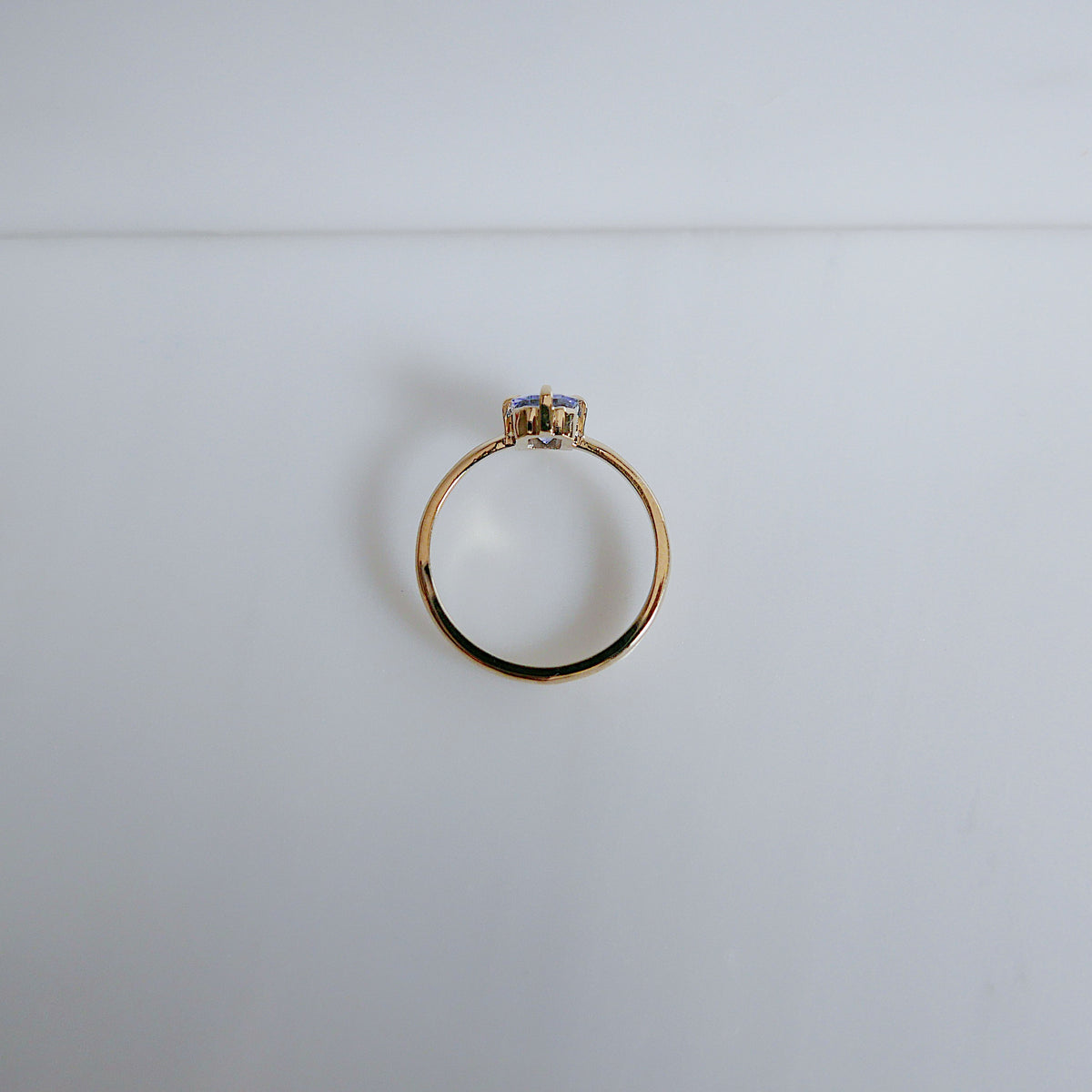 OOAK Light Blue Sapphire Radiant Cut Solitaire Ring