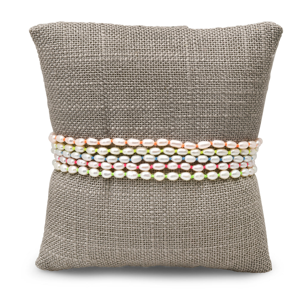 Confetti hand knotted pearl bracelets