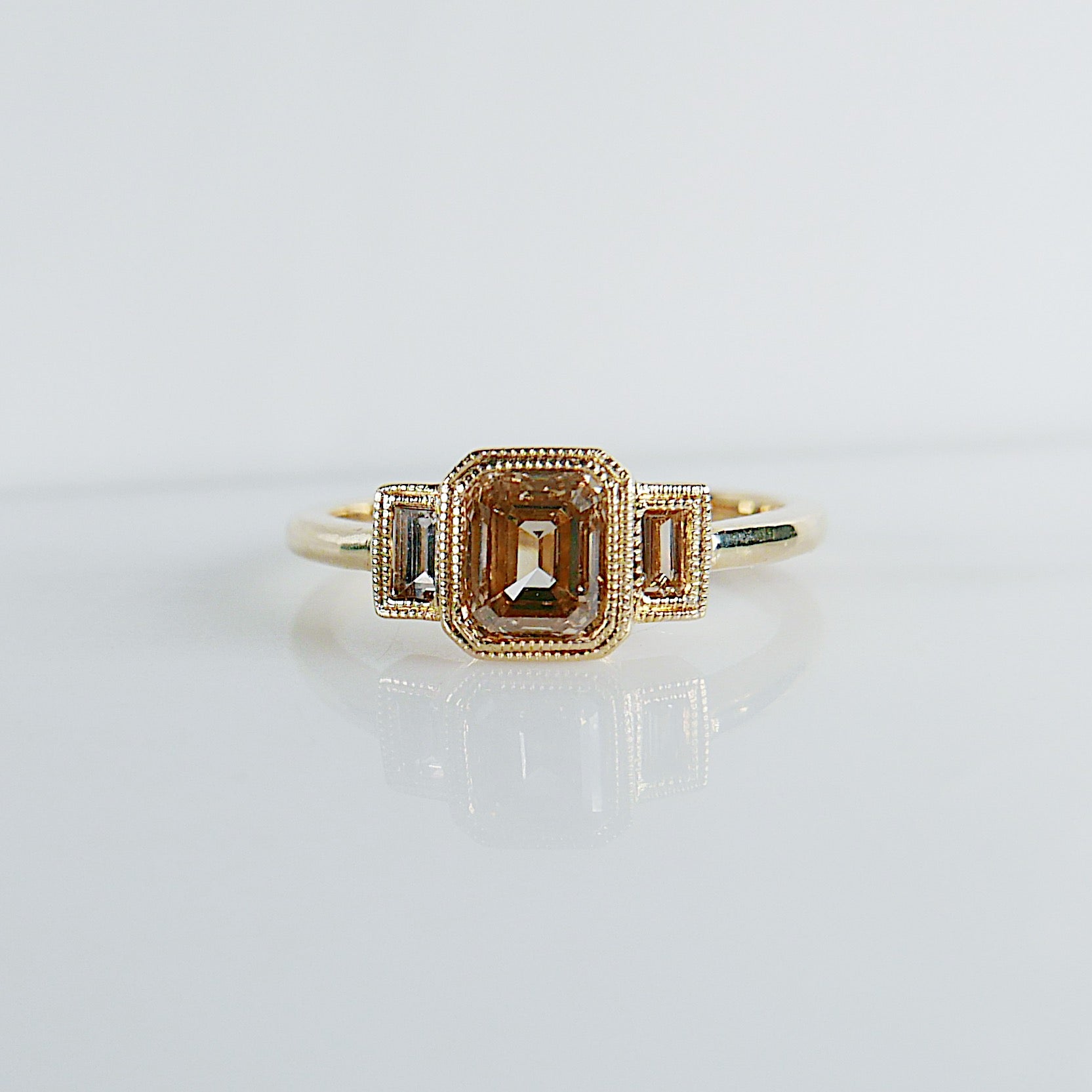 Charlotte Champagne One of A Kind Diamond Three Stone Ring