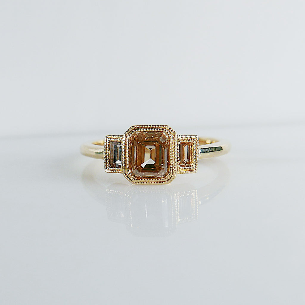 Charlotte Champagne One of A Kind Diamond Three Stone Ring