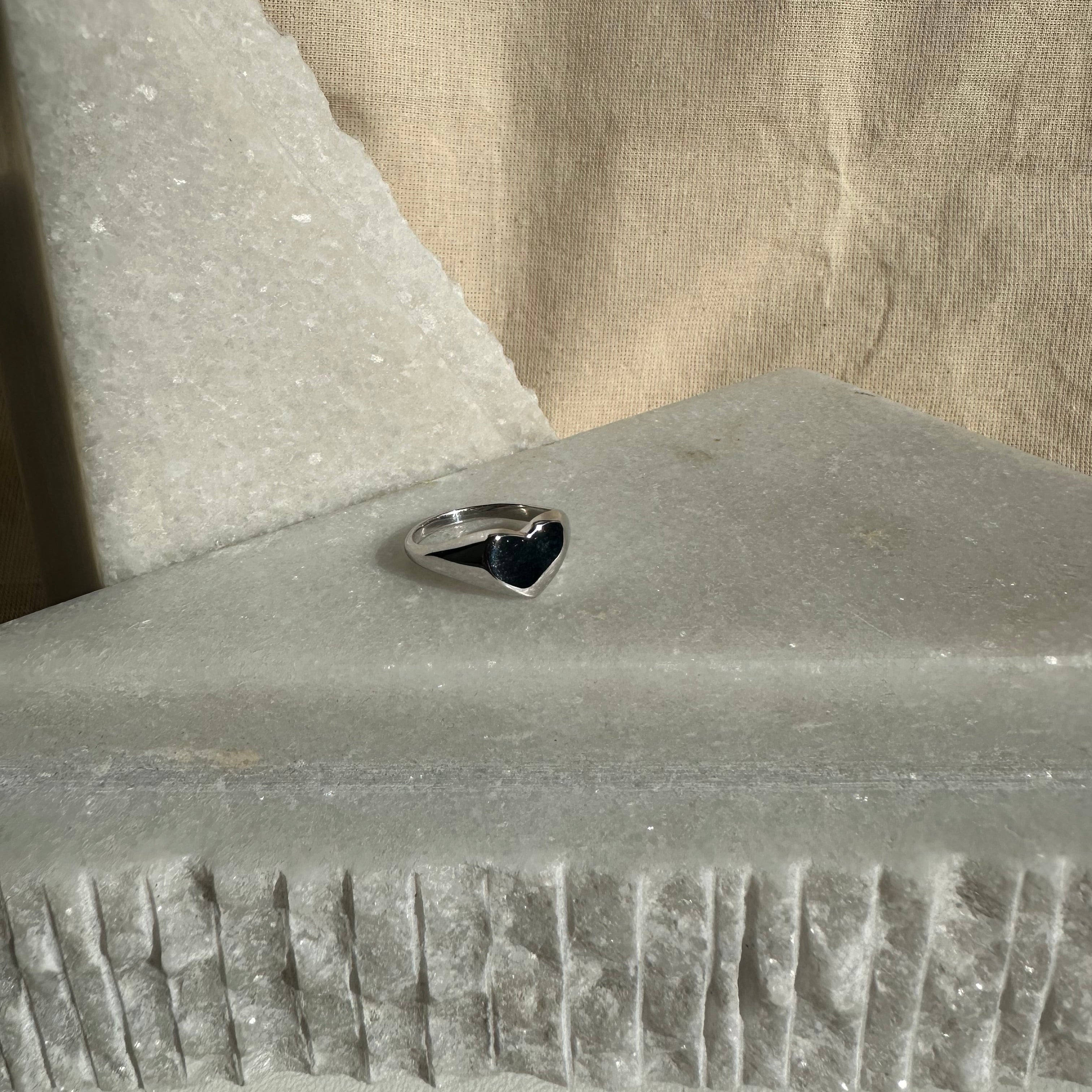 Heartbeat Signet Silver Ring (SPECIAL)