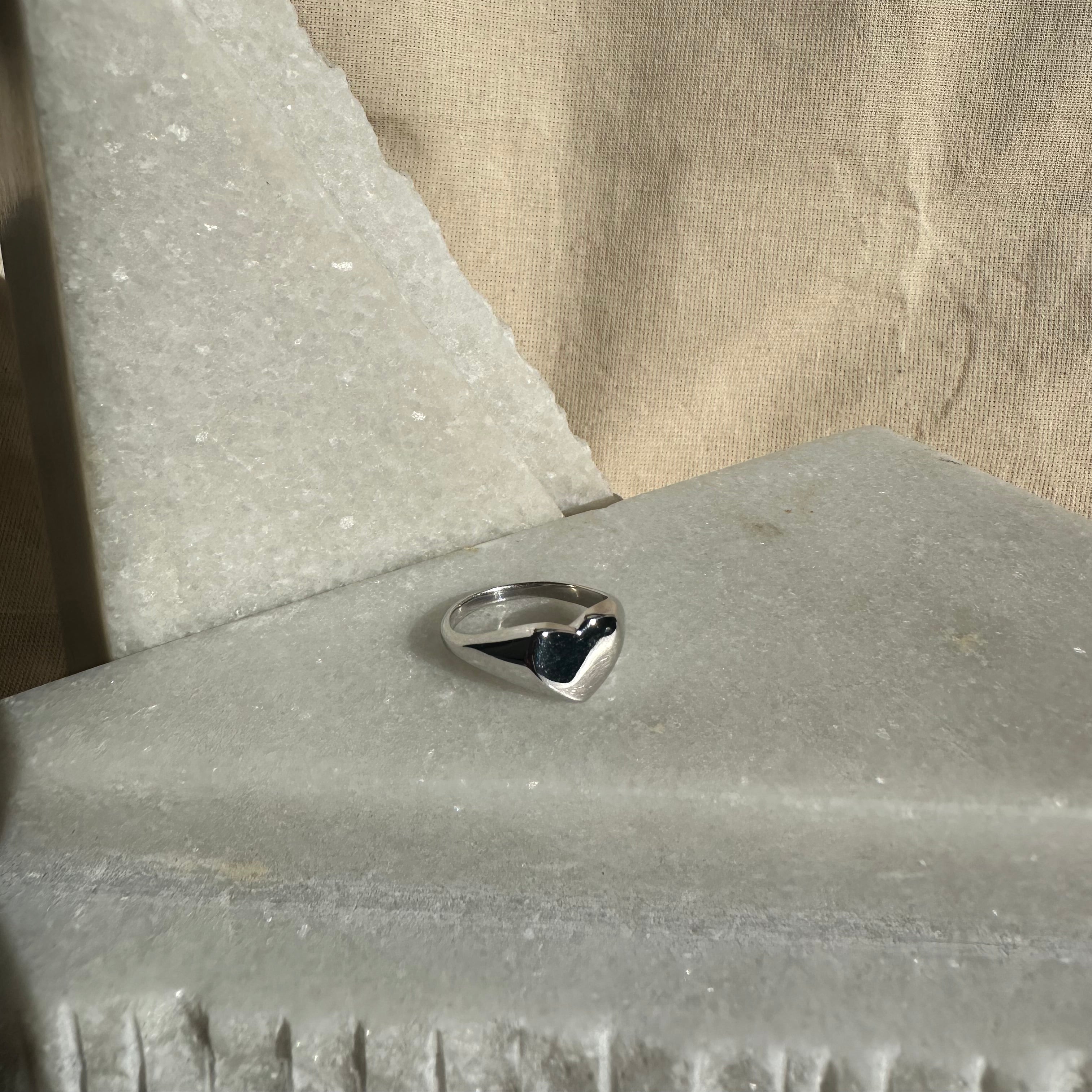 Heartbeat Signet Silver Ring (SPECIAL)