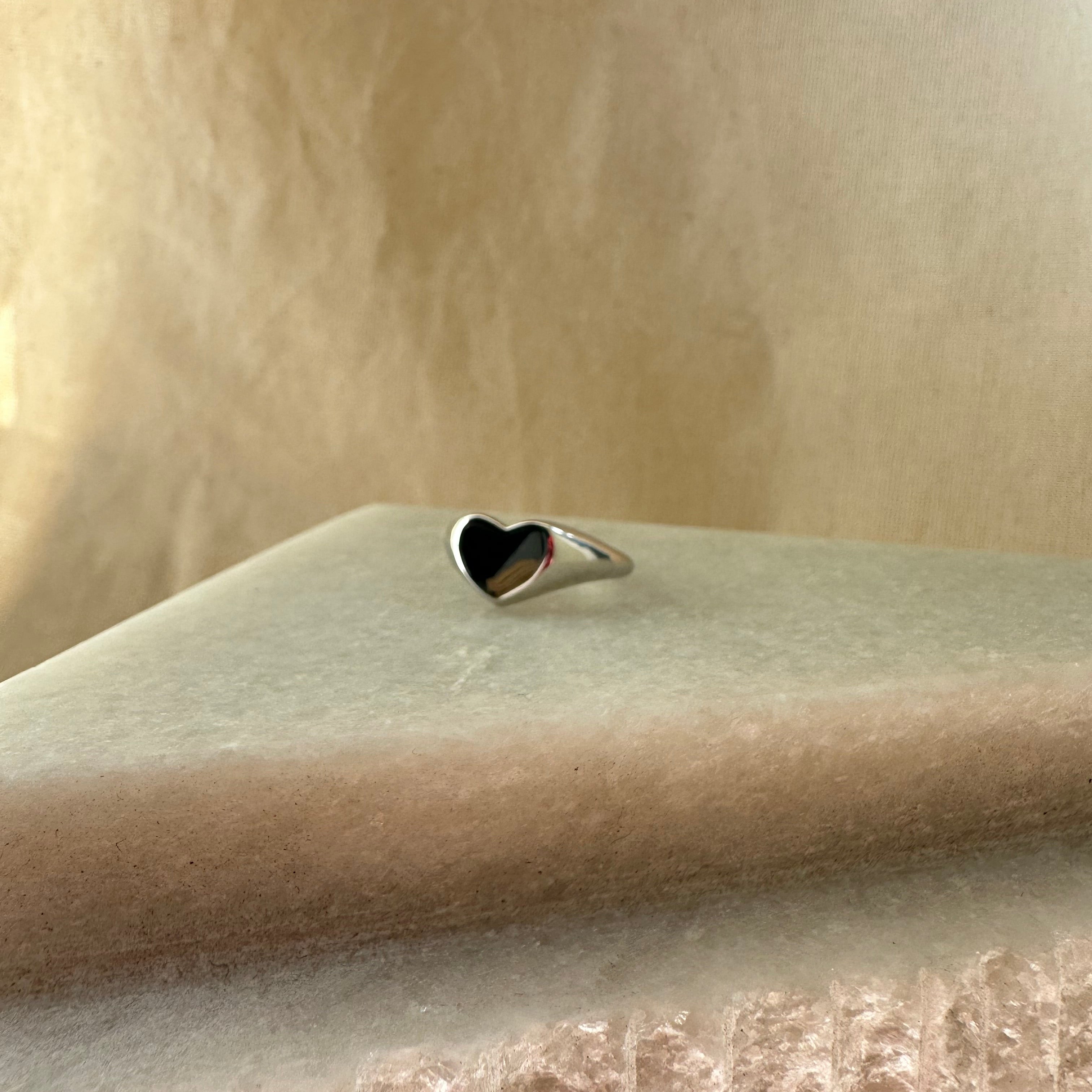 Heartbeat Signet Silver Ring