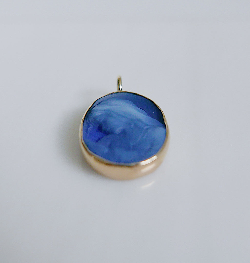 Blue Agate Mother and Child Pendant