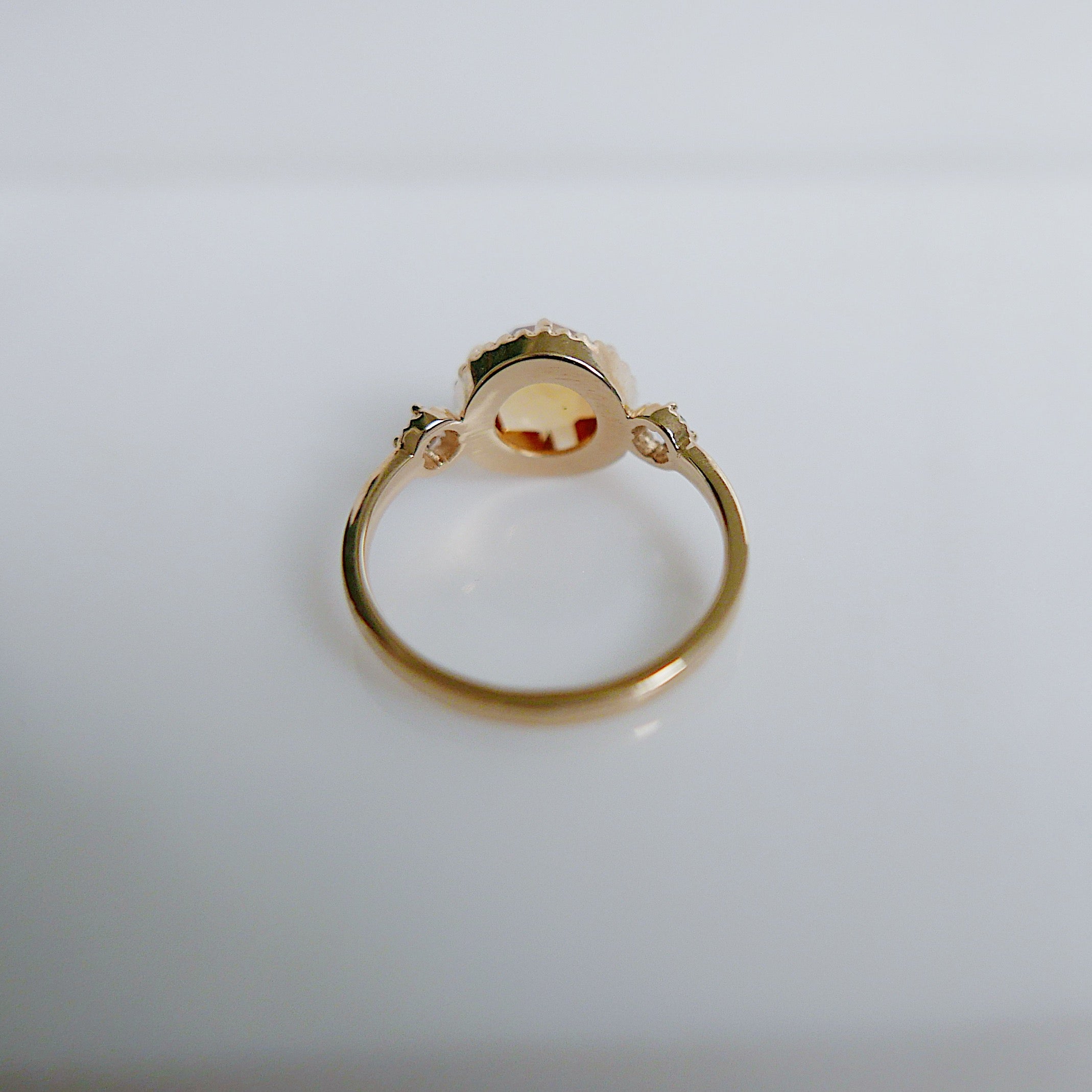 Celeste Rosecut Citrine and rosecut diamond ring