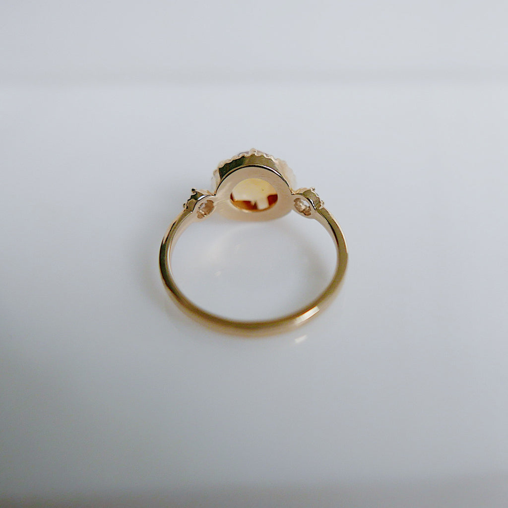 Celeste Rosecut Citrine and rosecut diamond ring