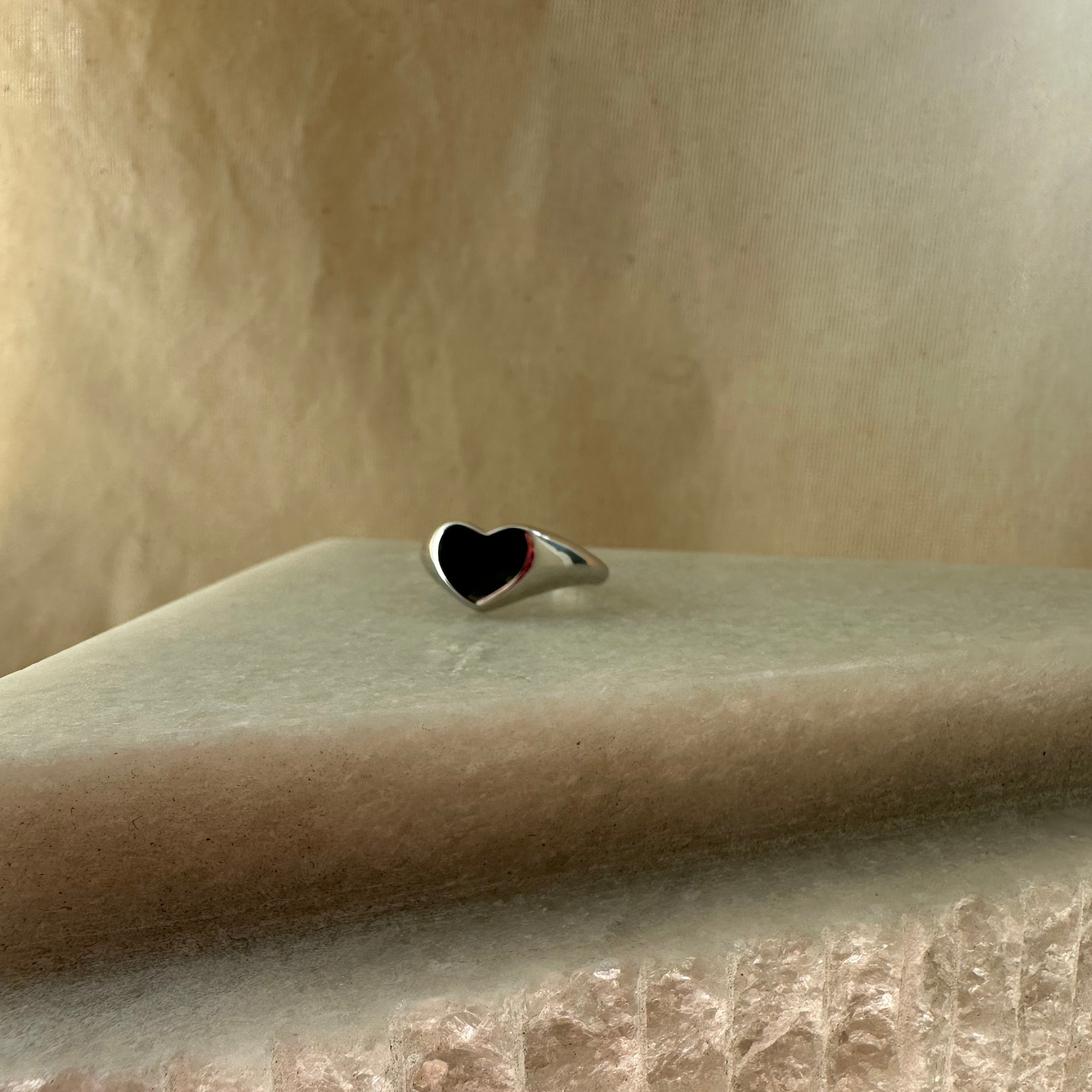 Heartbeat Signet Silver Ring