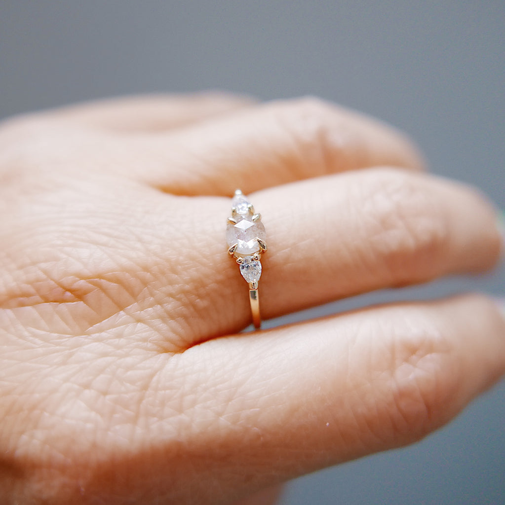 Penelope OOAK Rosecut Gray Diamond Ring