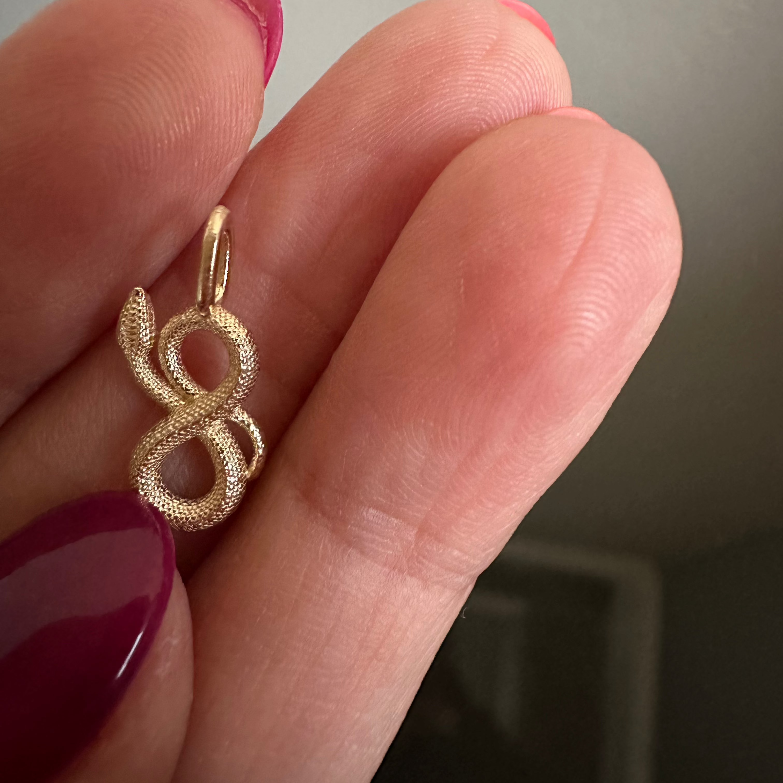 Small Snake figure 8 Pendant Charm