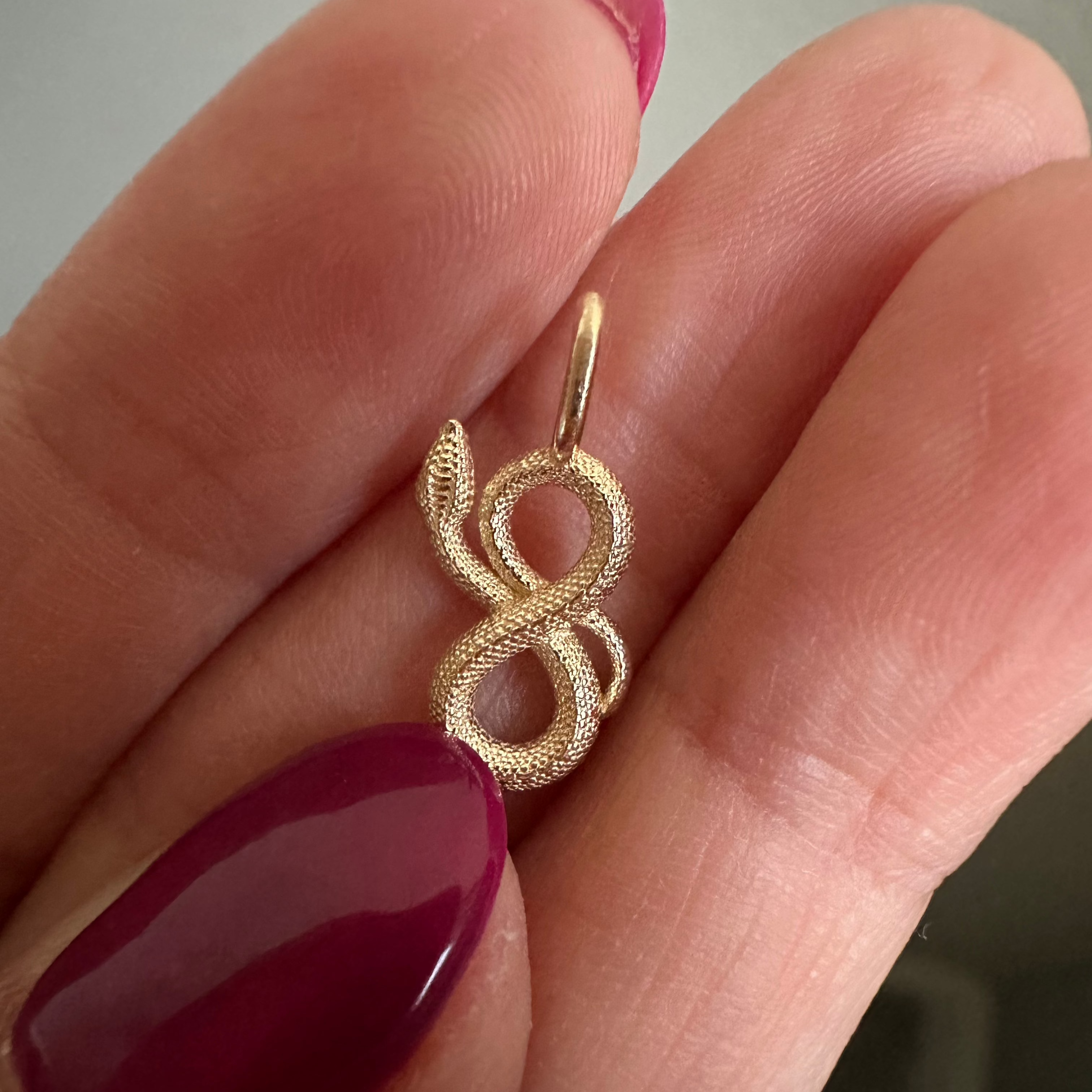 Small Snake figure 8 Pendant Charm