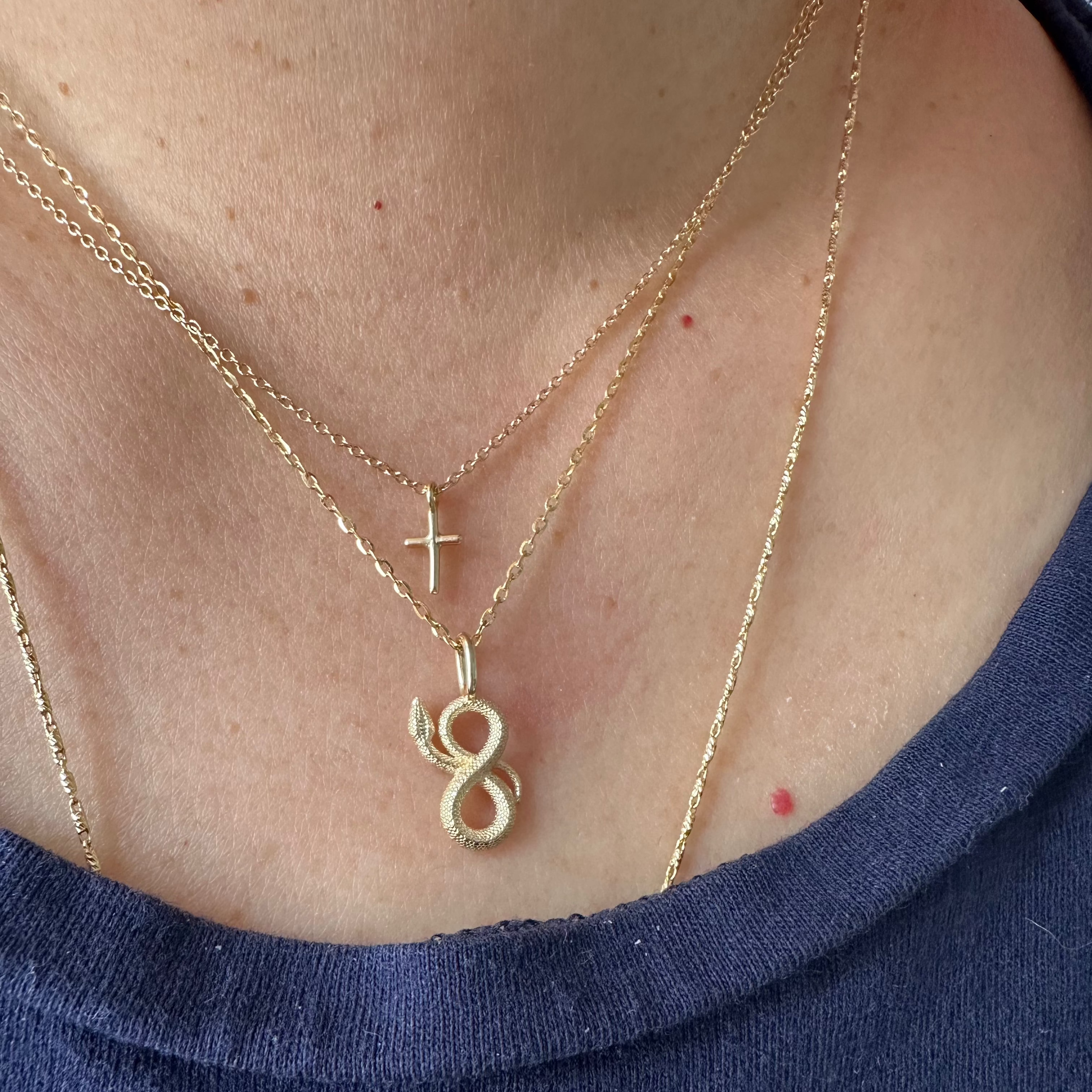 Small Snake figure 8 Pendant Charm