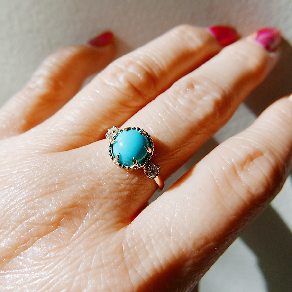 Turquoise and Diamond Celeste ring