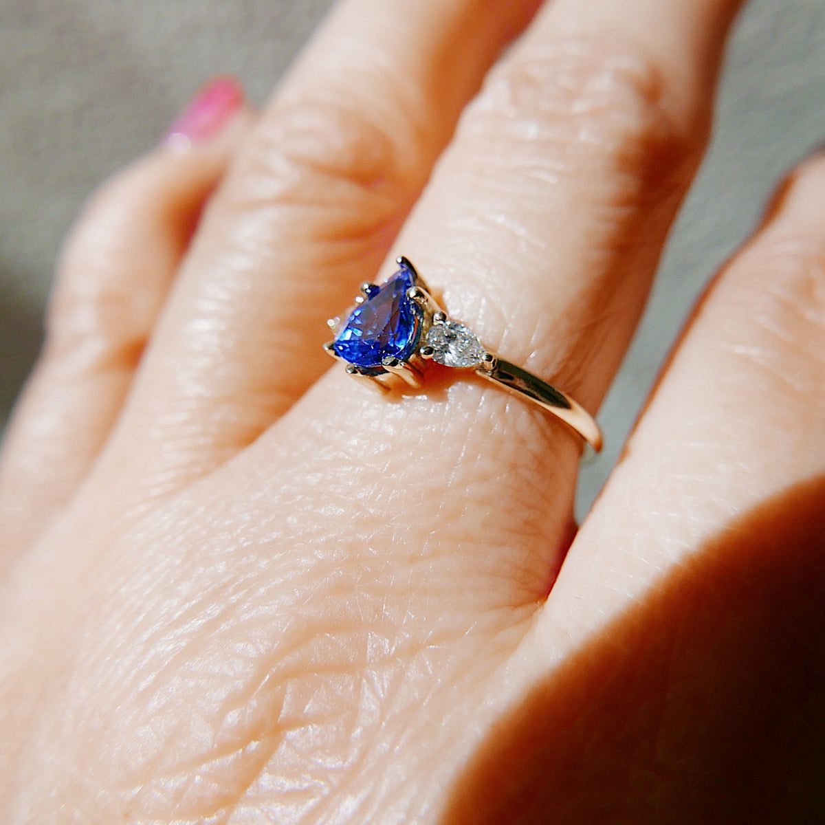 Anjou One Of A Kind Ceylon Blue Sapphire and Diamond Ring