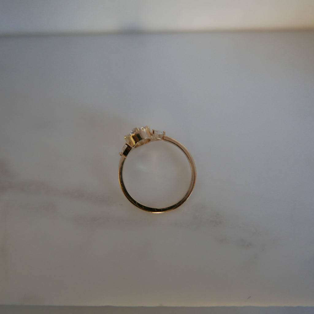 Bardot Rosecut White Sapphire Ring