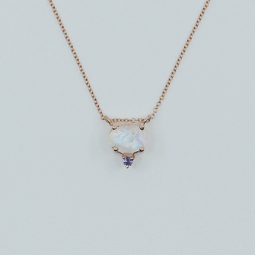 Nyla Moonstone Tanzanite Necklace