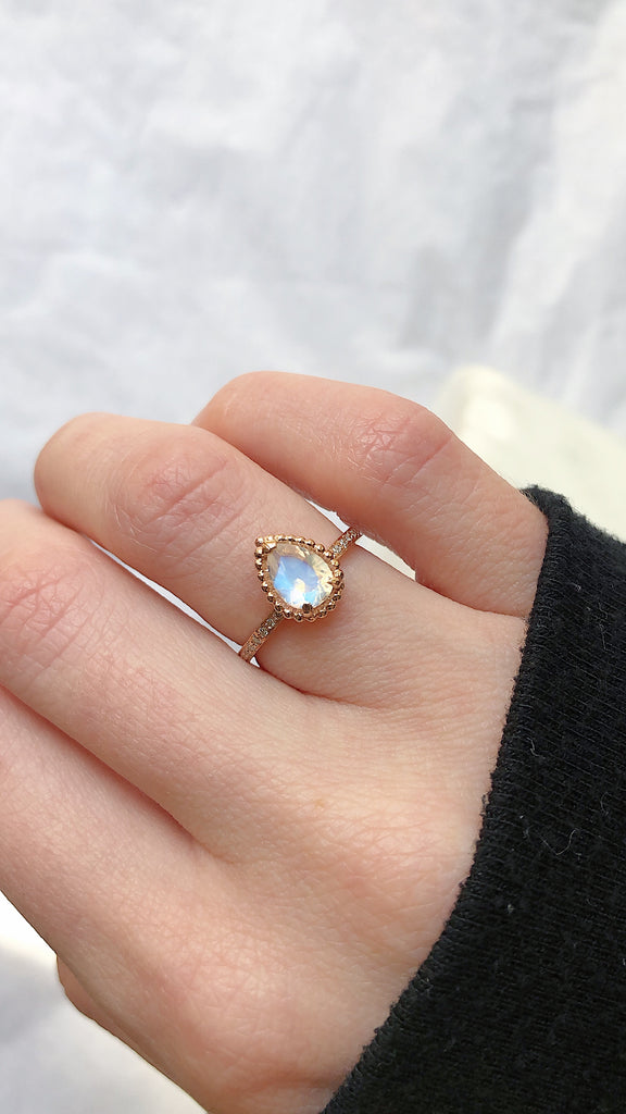 Ava Moonstone & Pave Diamond Ring