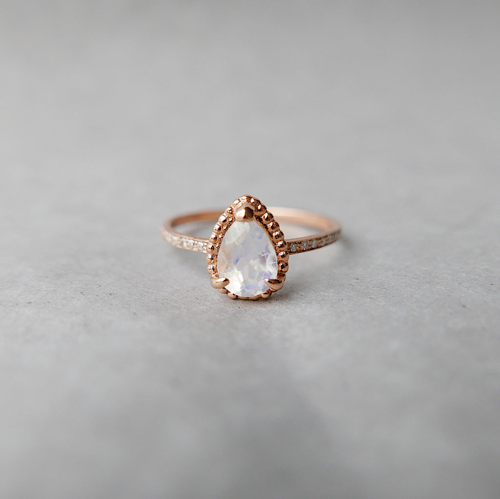 Ava Moonstone & Pave Diamond Ring