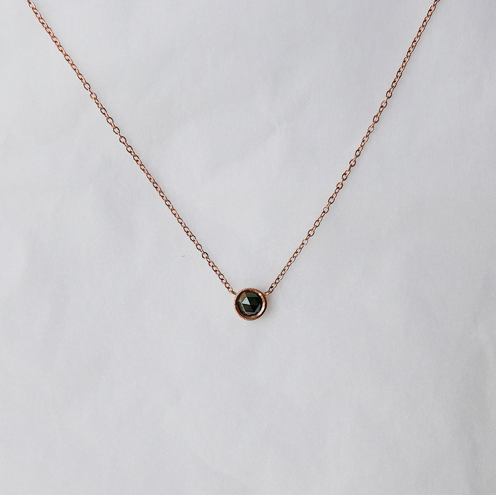 Black Diamond Bezel Necklace
