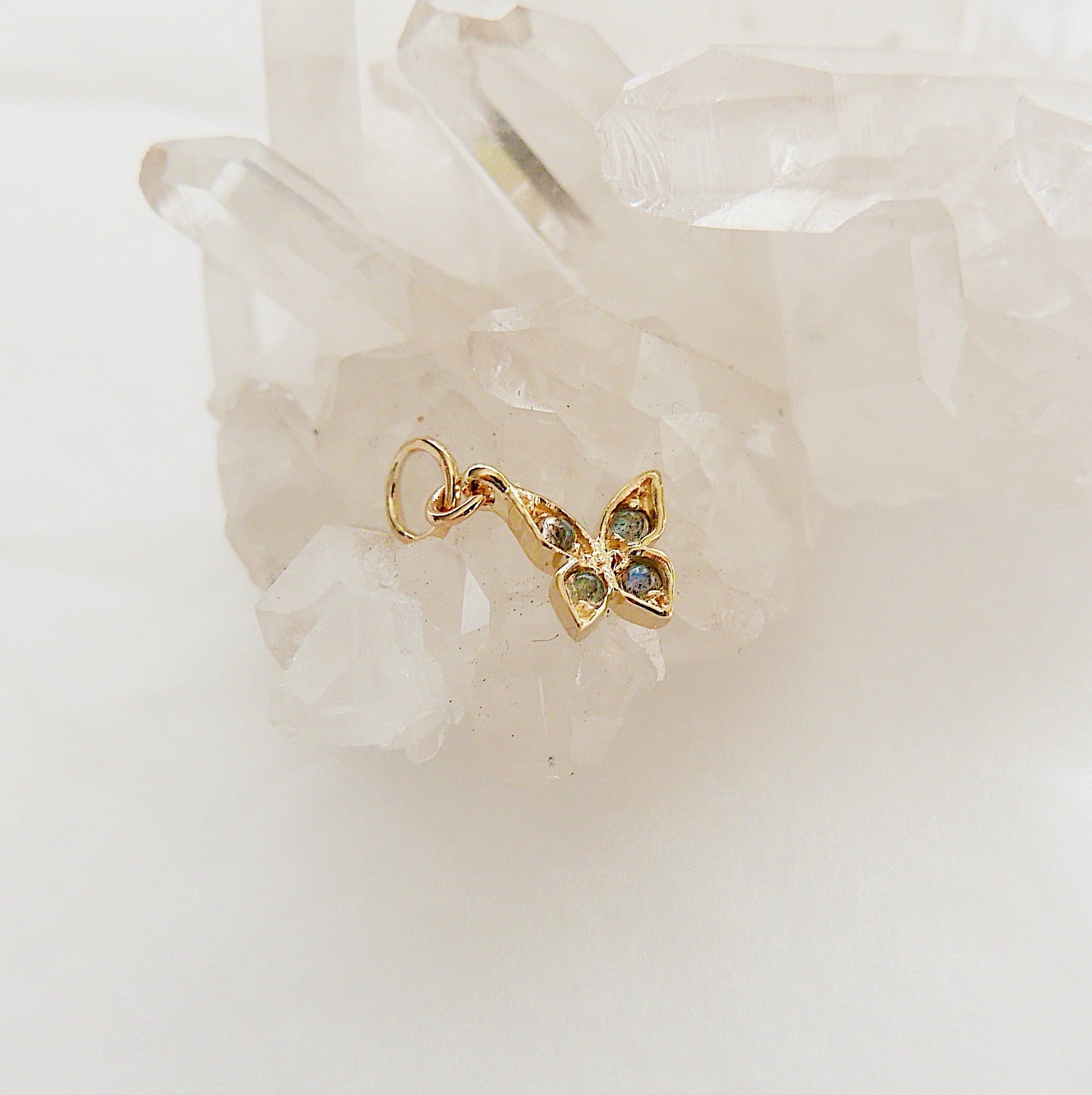 Labradorite Butterfly Charm