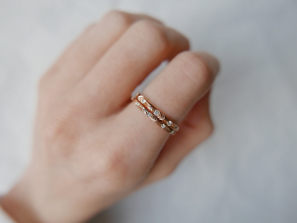 Camille Diamond Ring, Camille Black Diamond Ring, stacking band, wedding band, infinity band, gold band, diamond ring, black diamond ring