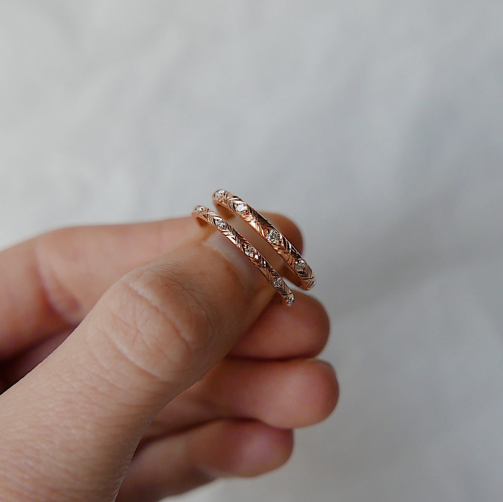 Camille Diamond Ring, Camille Black Diamond Ring, stacking band, wedding band, infinity band, gold band, diamond ring, black diamond ring