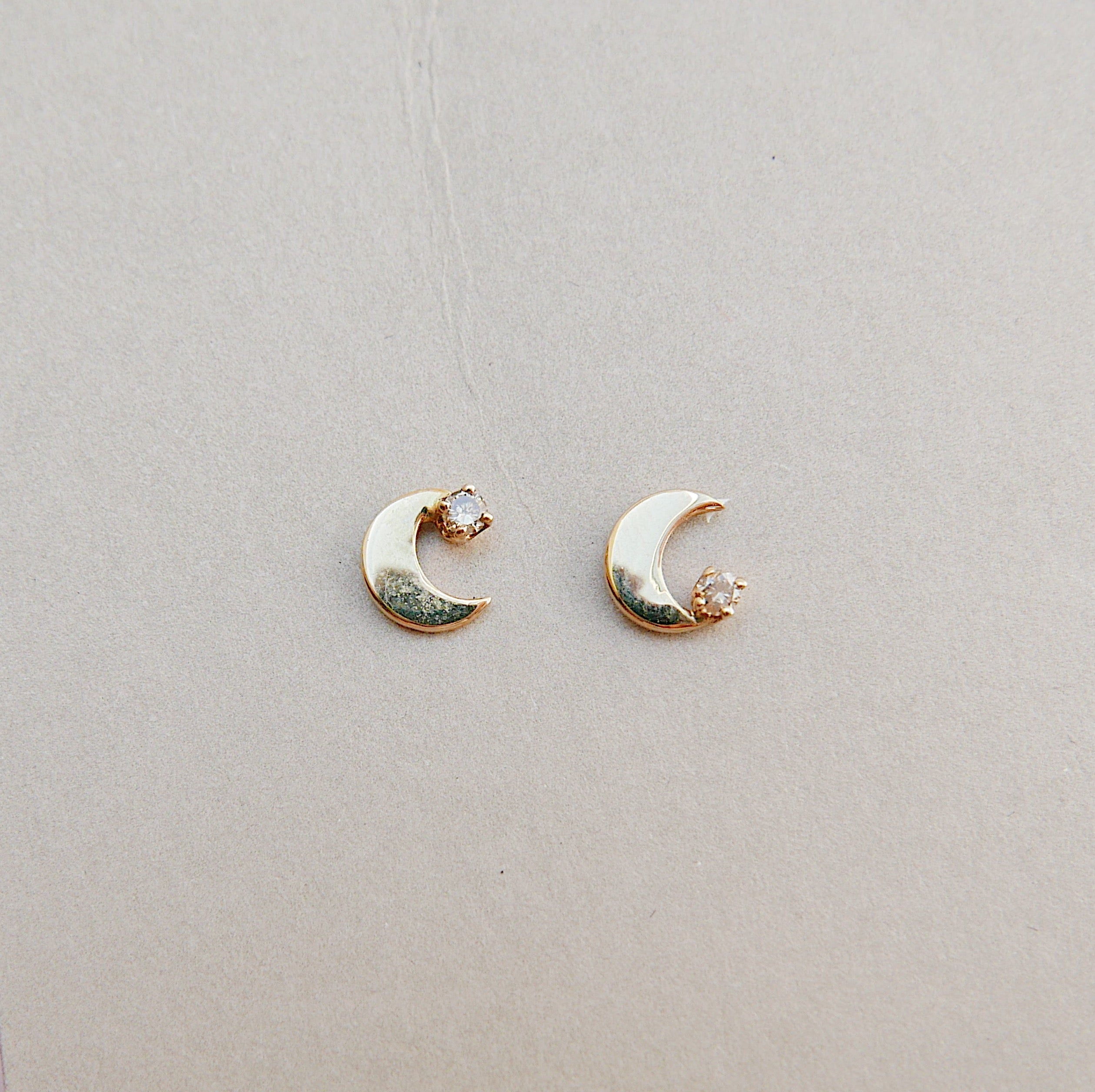 Crescent Moon Diamond Earrings, small moon Earrings, Diamond Moon Earrings, Diamond Moon, Moon Earrings, Crescent earrings, moon posts