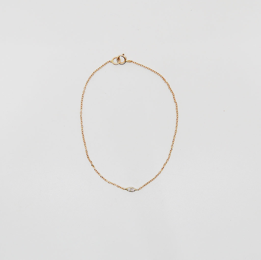 Deja Vu Diamond Bracelet, Diamond Bracelet, Double Diamond Bracelet, 14k Gold Diamond Bracelet, Dainty Diamond Bracelet, Dainty 14k Gold