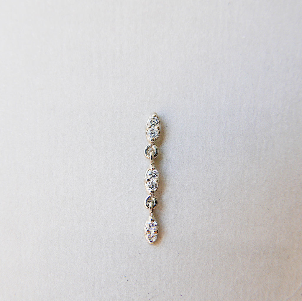 Deja Vu Triple Drop Diamond Earring, Diamond Earring, Triple Drop Diamond Earring, 14k Gold Diamond Earring, Dainty Diamond Earring