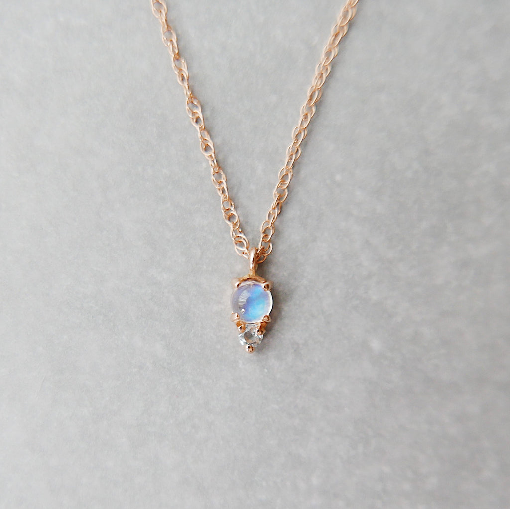 Duo Moonstone Necklace