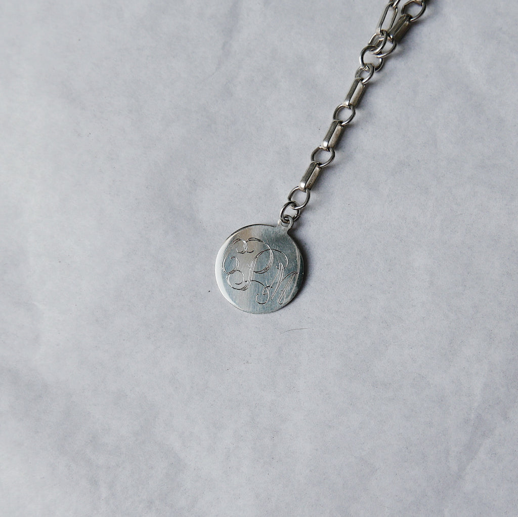 Large Coin Chain Lariat Necklace, Coin necklace, sterling silver, personalized coin necklace, personalized necklace, lariat chain necklace