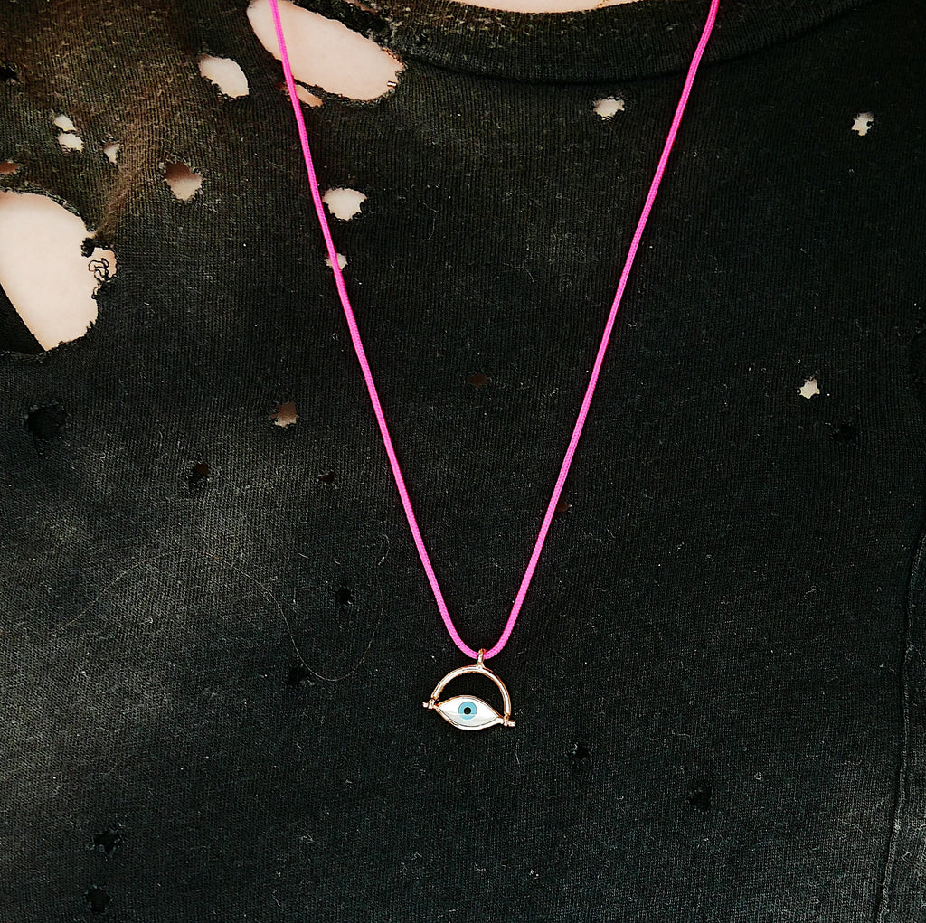 Eye Roll Cord Necklace