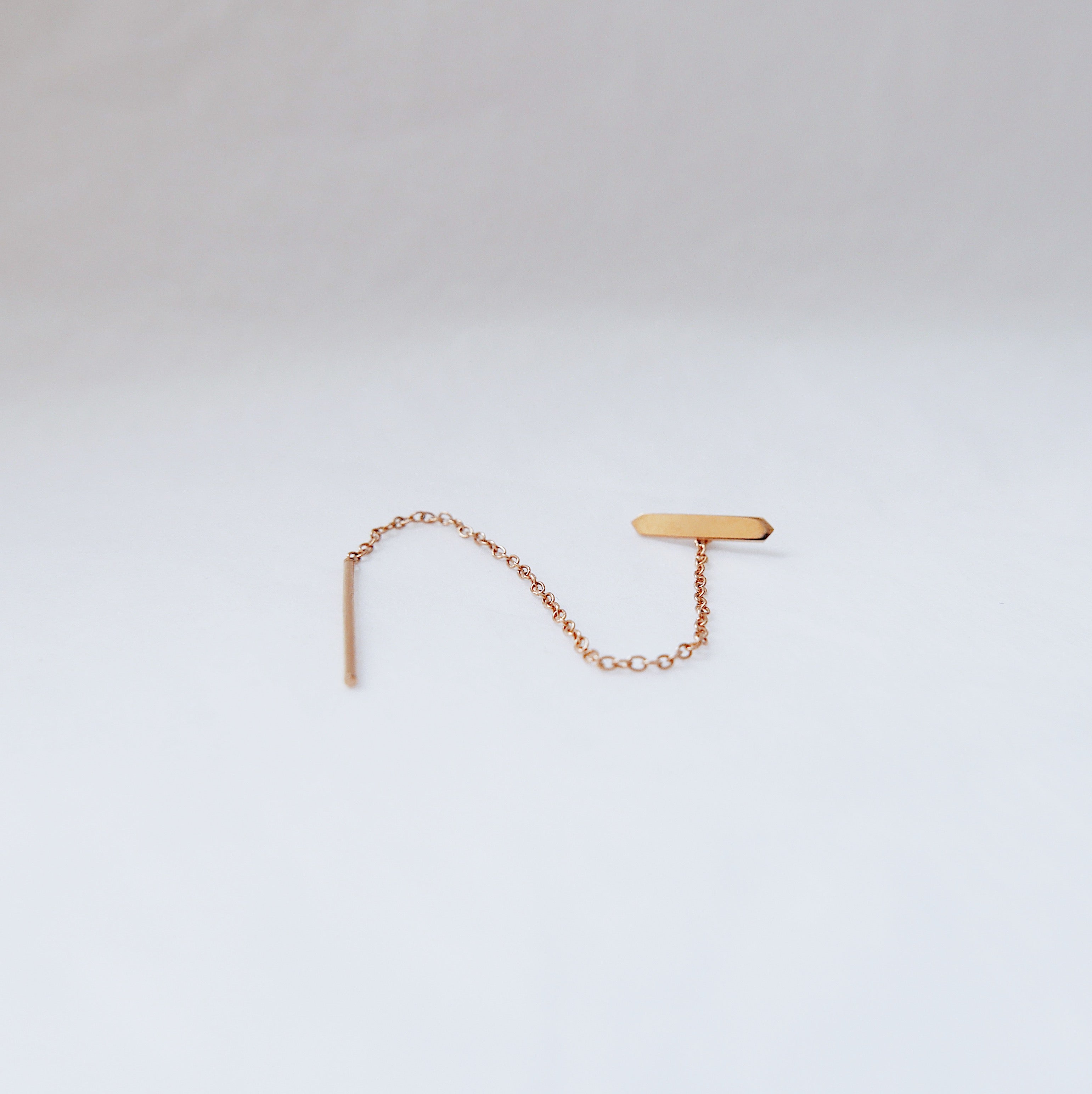 Open triangle stud earring, 14k single triangle stud, geometric gold stud, 14k modern stud, triangle earring, gold triangle stud
