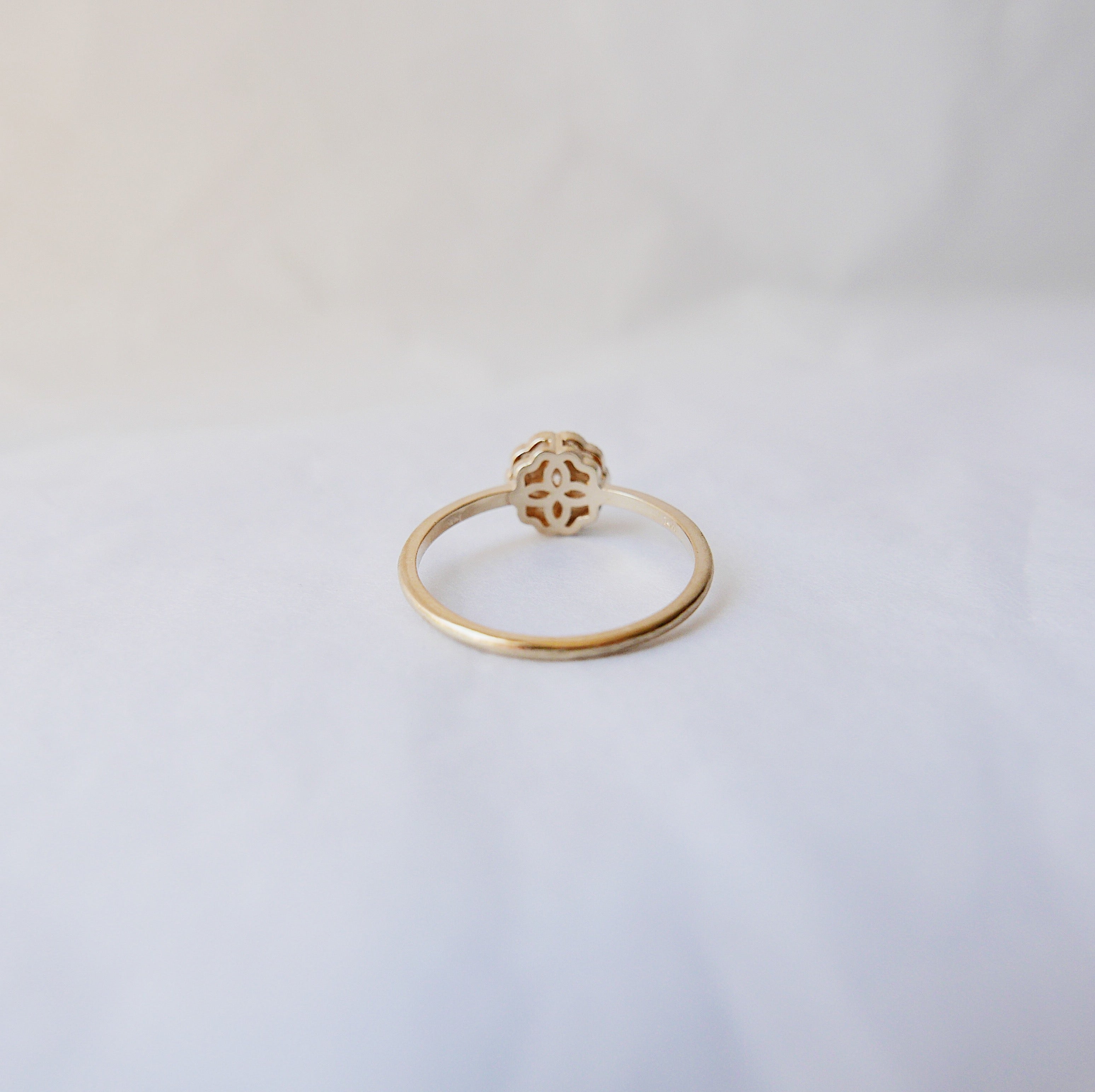 Flora Sapphire ring, 14k Gold Sapphire flower ring, 14k gold sapphire and diamond ring, alternative engagement ring