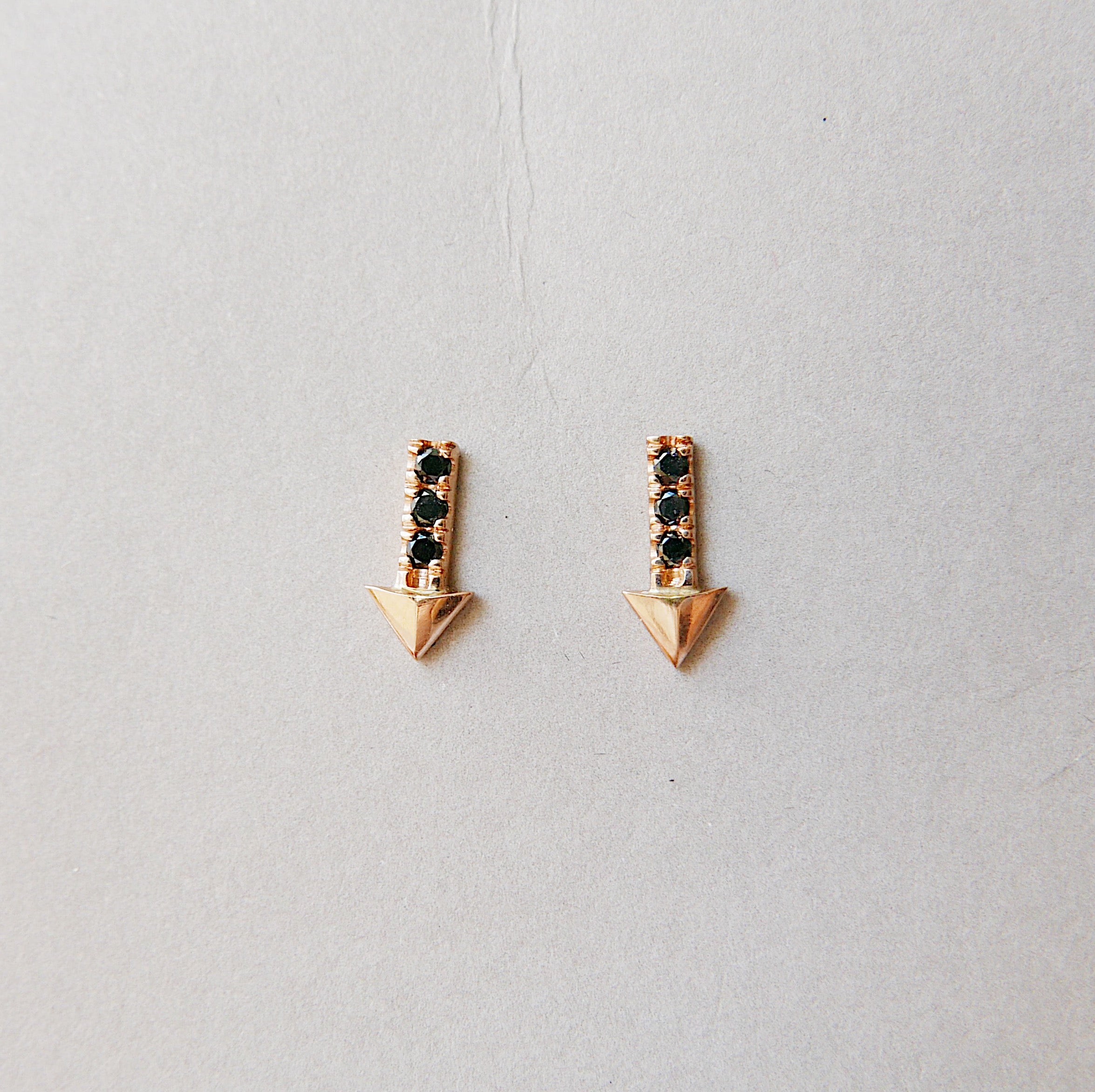 Going My Way Earrings, 14k Diamond Arrow Earrings, Black Diamond Arrow earrings, Arrow Earrings, Diamond Arrow, Black Diamond Earrings