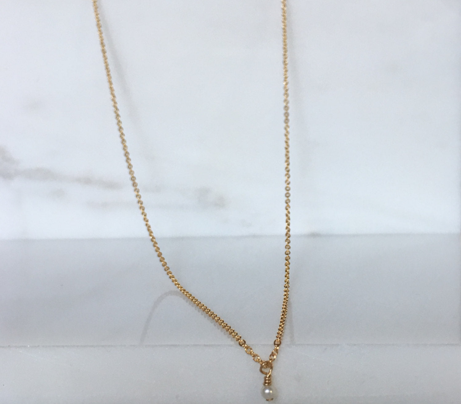 Mini wisdom necklace, mini pearl necklace, pearl solitaire necklace, small pearl necklace, dainty pearl necklace