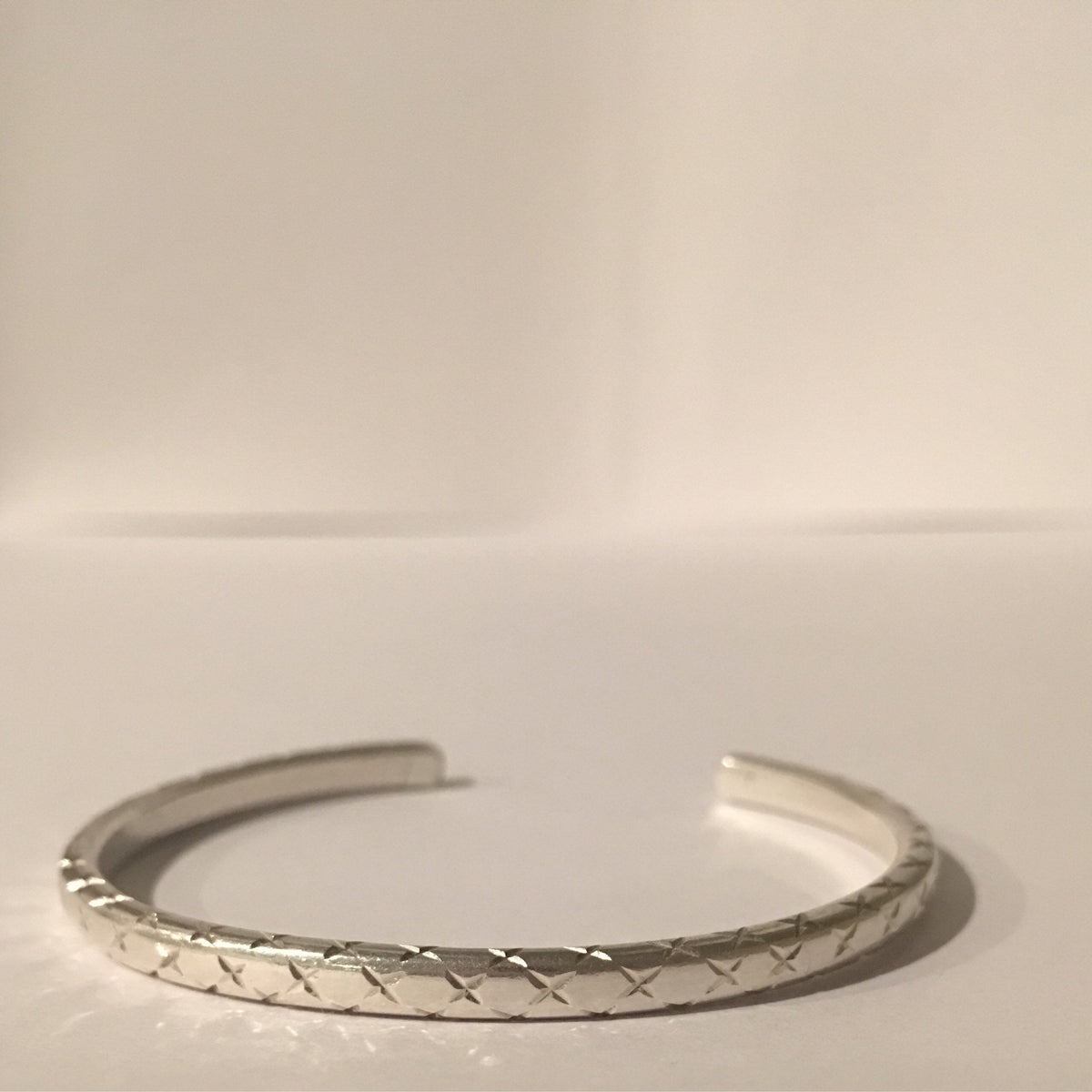 Cross stitch Cuff, lattice pattern Bracelet, Sterling Silver Cuff, textured bangle, silver cuff bracelet