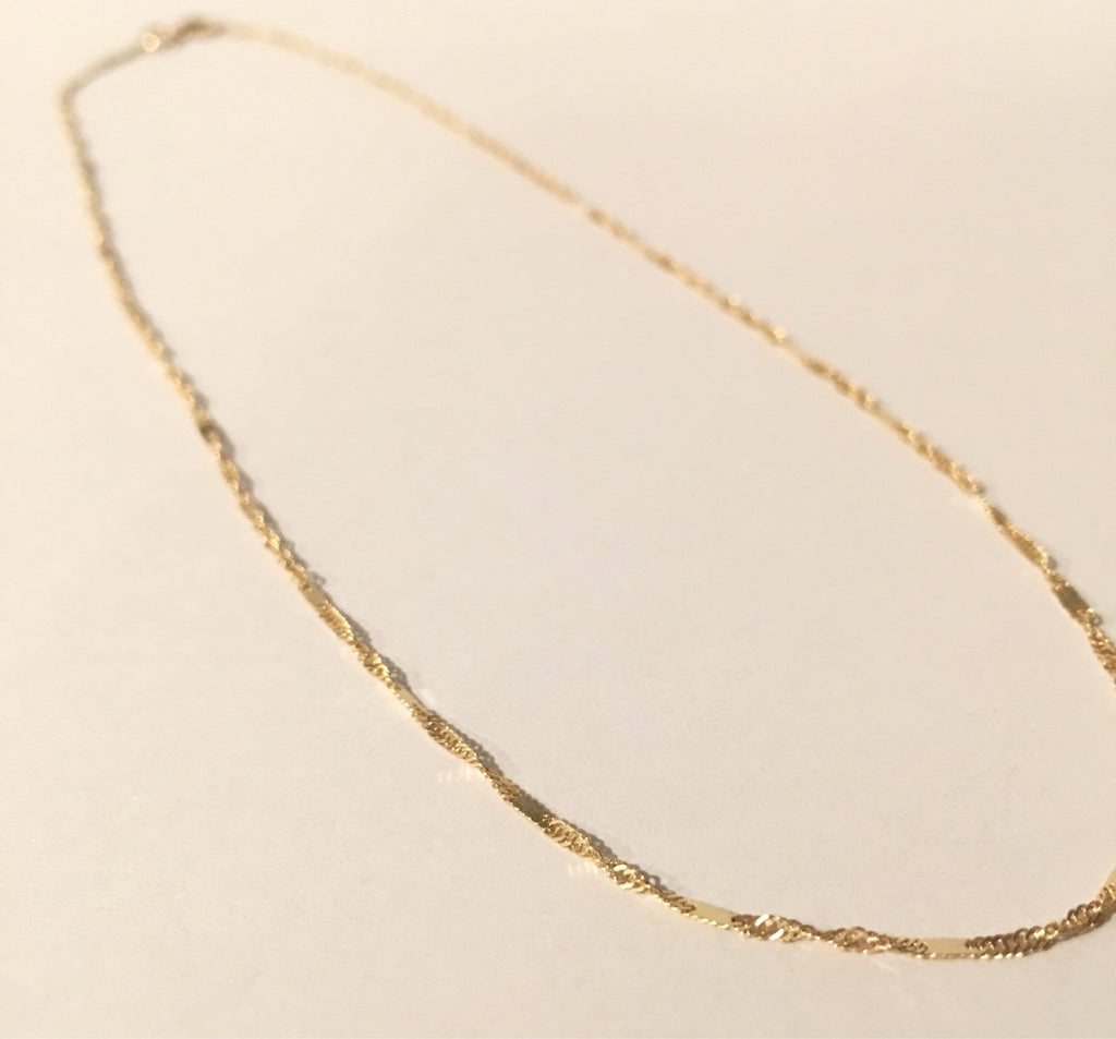 Twist Choker, Thin shiny 14k gold chain choker, 14k gold chain, short gold necklace, gold choker, thin dainty choker, everyday choker