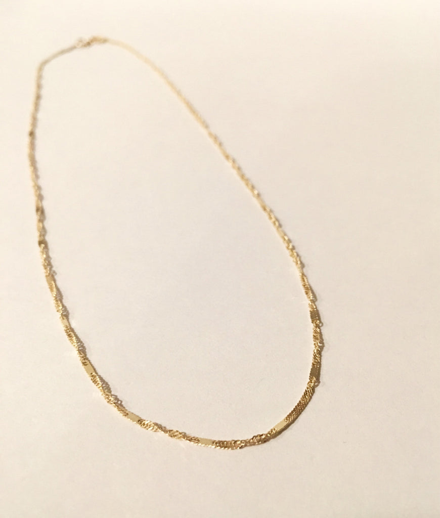 Twist Choker, Thin shiny 14k gold chain choker, 14k gold chain, short gold necklace, gold choker, thin dainty choker, everyday choker