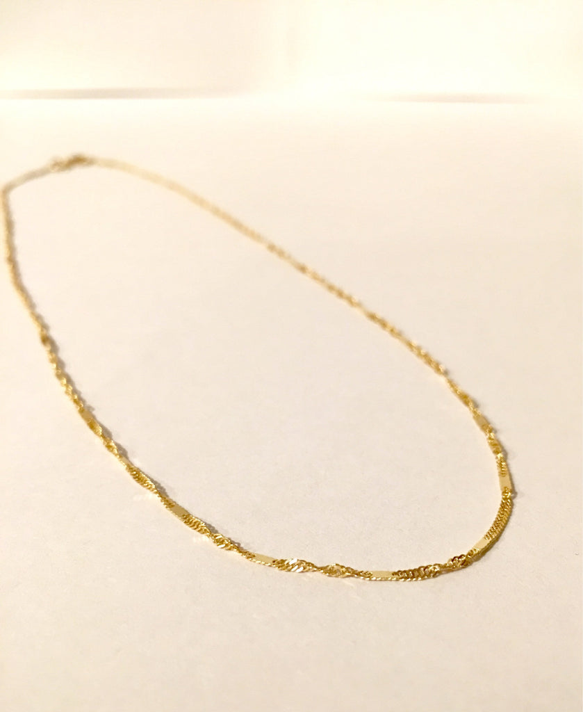 Twist Choker, Thin shiny 14k gold chain choker, 14k gold chain, short gold necklace, gold choker, thin dainty choker, everyday choker