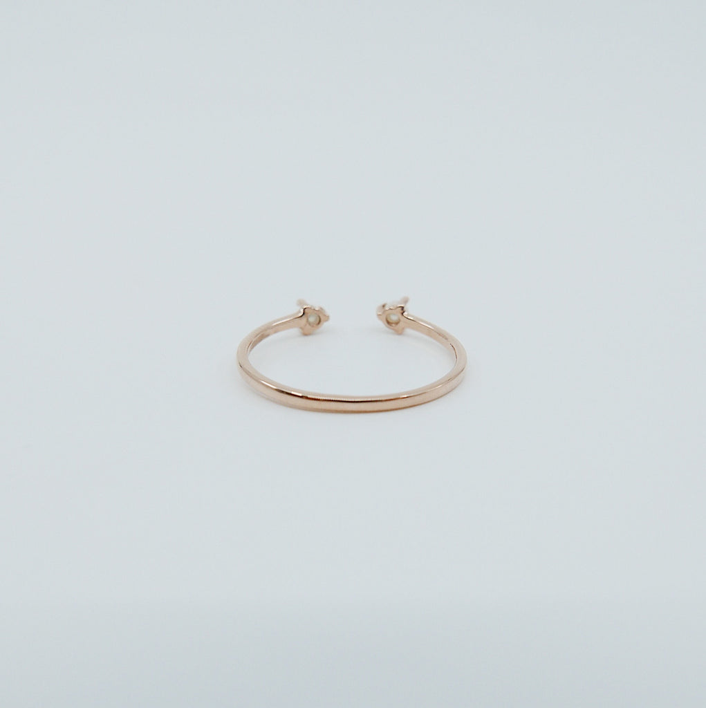 Mini Pearl cuff Ring, open Pearl Stacking ring, Simple pearl ring, Pearl open band, small pearl cuff ring, dainty gold pearl band