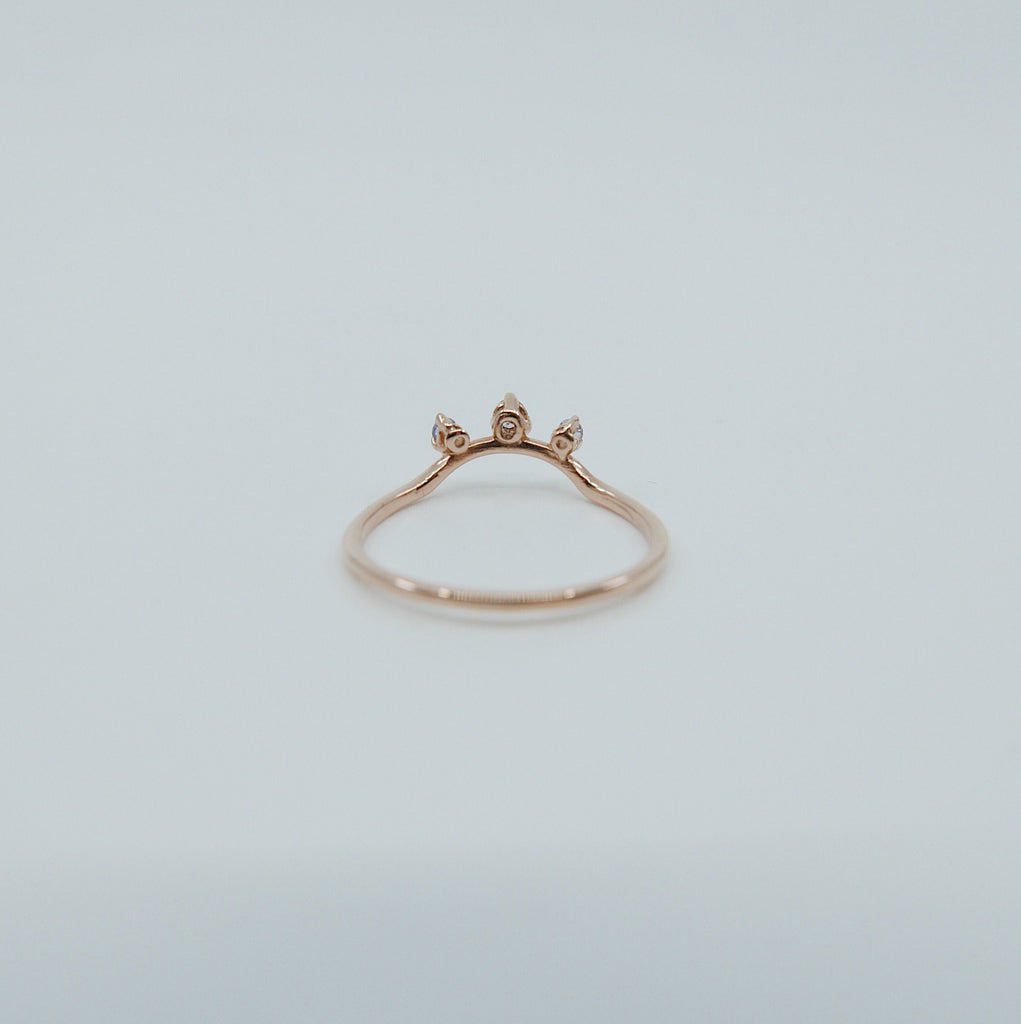 Scattered Tanzanite Nesting Ring, 14k gold arc ring, delicate dainty thin ring, thin band, stacking ring, wedding band, rose gold ring